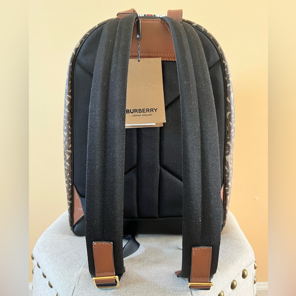 Burberry Monogram Stripe Print E-canvas Backpack - Picture 3 of 15